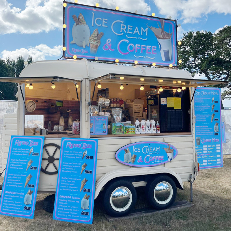 Ice cream and coffee catering van